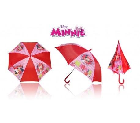 Paraguas para la lluvia con motivo de MINNIE MOUSE 65 x 76 cm color rosa - DISNEY 3614