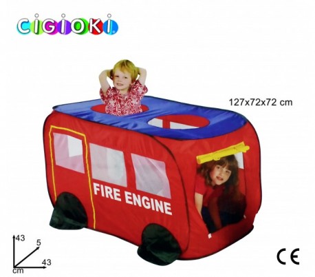  Tienda de campaña con forma de camion de bomberos 127x72x72 infantil para niños Linea Cigiochi