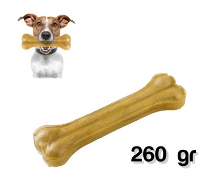 Delicioso snack para perro en forma de HUESO (260gr - 100% piel de cerdo) - Antiestrés además de fortalecedor de dientes