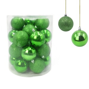 389090 Paquete 24 Bolas de Navidad 7 cm VERDE...