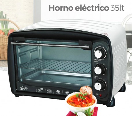 Horno eléctrico de 35 litros DCG MB9835 de 1600W con termostato hasta 250 ° y pantalla en vidrio templado - DCG