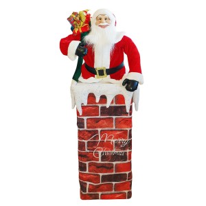 392038 Papá Noel con chimenea ajustable 110 cm con luz...