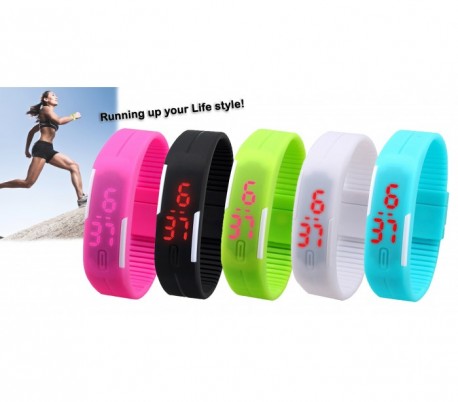 Reloj digital LED de silicona RUNNING UP en varios colores 