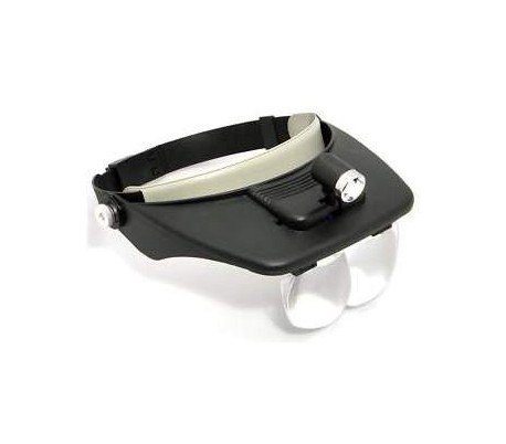 Visera ajustable luz led y 4 lentes lupas