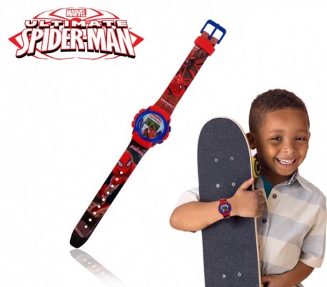 Reloj de pulsera digital con correa de goma infantil para niño y niña con motivo de SPIDERMAN ULTIMATE - Marvel MV10030