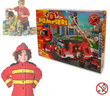 Juego de construcción con motivo de BOMBEROS set de 170 PZ con 2 personajes incluye camión 371142