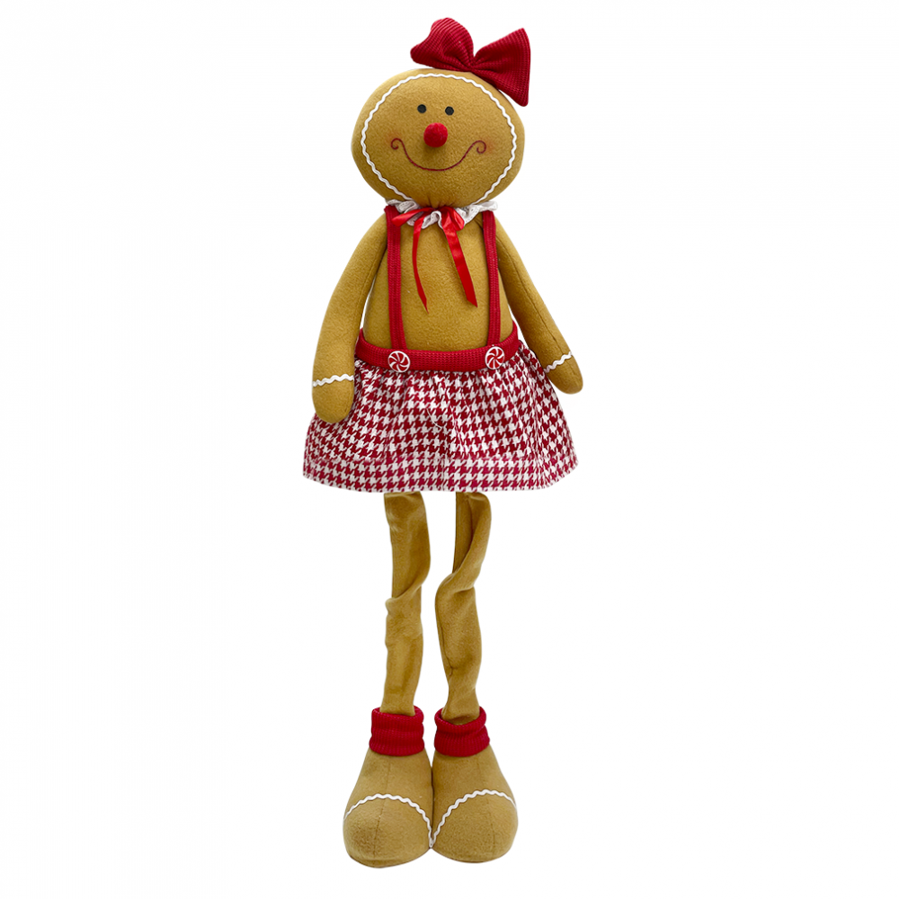 Decoración Pan de jengibre femenina 60cm 301103 adorno navideño con luces