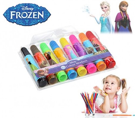 Kit 8 colores rotuladores COLOUR MARKES de doble punta con motivo de FROZEN - Disney GI15007