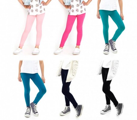 Pack de 8 leggins de varios colores térmicos para niñas de 4 a 14 años 