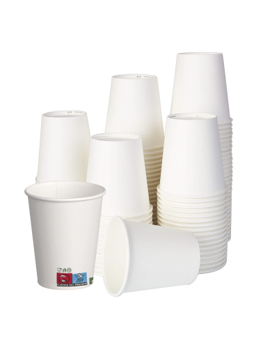 Pack 500 Vasos de cartón desechables Biodegradables y compostables 180ml