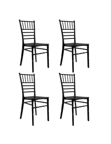 Pack de 4 sillas Chiavari vintage NEGRO Silla Chiavarina Catering Diseño clásico