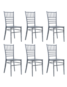 Pack 6 sillas Chiavari vintage GRIS Silla de catering...