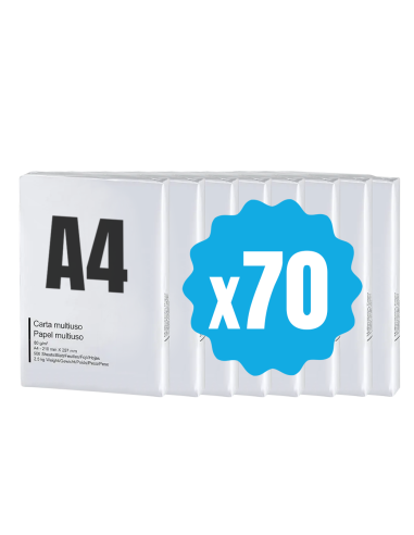 42757 Pack 70 paquetes de papel formato A4 500 hojas 80 g Eins Universal Copy