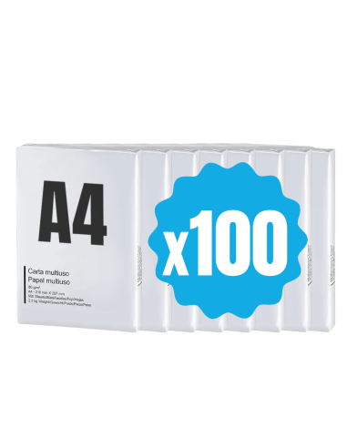 42757 Pack 100 paquetes de papel formato A4 500 hojas 80 g Eins Universal Copy