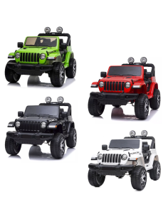 Jeep Wrangler niños 12V BIPOSTO control remoto luces y...