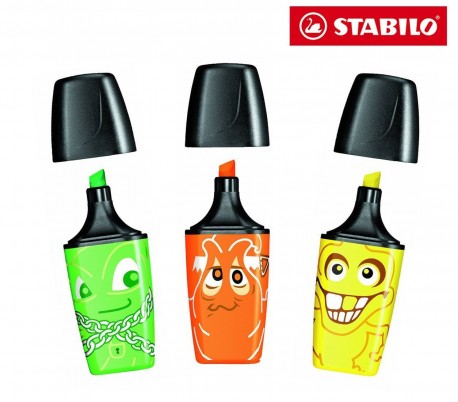 Mini subrayadores Stabilo Boss (pack de 3 piezas en surtidos colores) B-42852