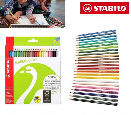 Lápices de madera STABILO (Pack de 12 piezas en surtidos colores - 6203/12)