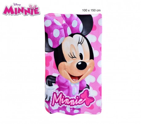 Manta polar infantil para niño y niña con motivo de MINNIE MOUSE (100 x 150 cm) - Disney 0925 