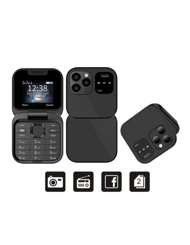 Teléfono de bolsillo plegable 1.77" I16 PRO Cámara dual SIM Bluetooth MP4