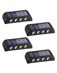 4pz Lampada da Parete ad Energia Solare 8 LED Applique...