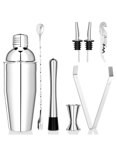 Set de Cócteles 8 Piezas Shaker Acero 750ml Kit Bartender...