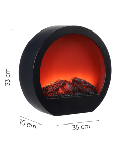 Chimenea Decorativa Redonda Moderna con LED Efecto Llama...