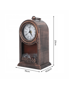 Reloj Decorativo de Mesa Vintage con Chimenea a Pilas y...