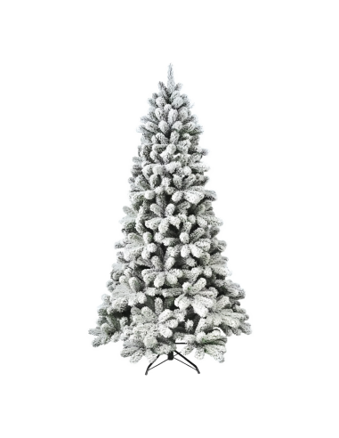 Árbol de Navidad CORTINA Nevado 210H, 655 Ramas, Efecto Nieve, Base de Metal