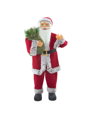 Papá Noel 144410 Rojo y Gris Adorno Navideño Decoración de 90 cm de Altura