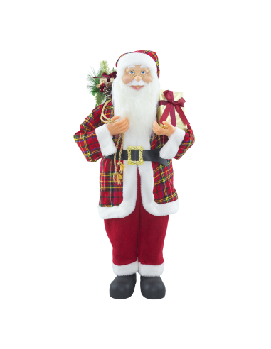 Papá Noel con Traje Escocés 144418 Adorno Navideño Decoración de 90H cm