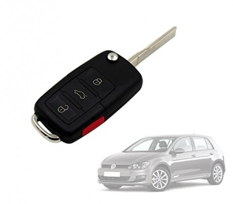 Carcasa para llave de coche con control remoto compatible con VOLKSWAGEN GOLF (4 botones)