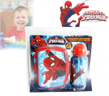 MV92185 Kit portamerienda infantil con motivo de SPIDERMAN (Set regalo)