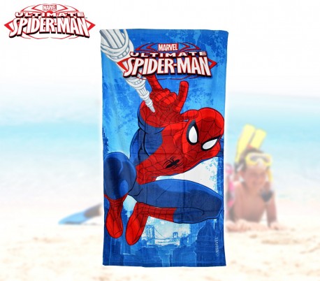 MV15066 Toalla infantil de playa con motivo de SPIDERMAN (70 x 140 cm / 100% algodón)