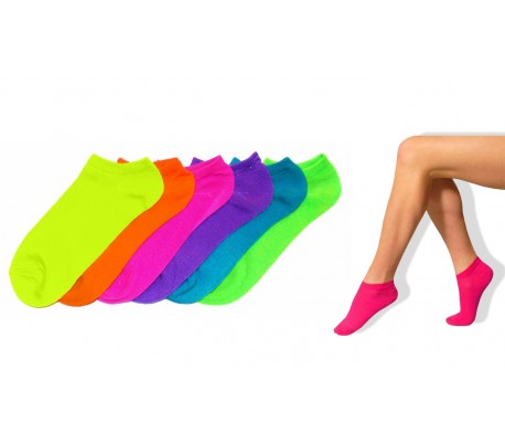 N703-1 Pack de 6 pares de calcetines VERANO NEON mujer Talla35/40