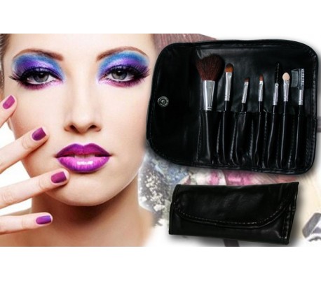 Set 7 pinceles para el maquillaje profesional  o uso personal + estuche