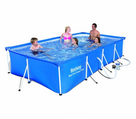 56424 Piscina de suelo estructural con motor Bestway 400 x 211 x 81 cm 