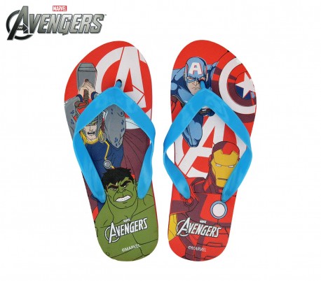 MW92268 Chanclas infantiles de goma con motivo de Avengers 